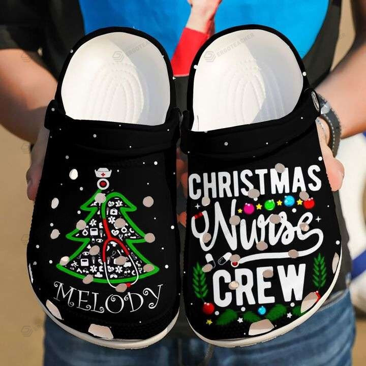 Nurse Christmas Crew Crocs Crocband Clogs, Gift For Lover Nurse Christmas Crew Crocs Comfy Footwear