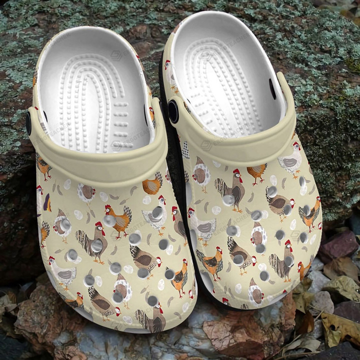 Chicken Crocs Crocband Clogs, Gift For Lover Chicken Crocs Comfy Footwear