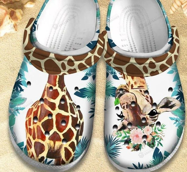 Giraffe Crocs Crocband Clogs, Gift For Lover Giraffe Crocs Comfy Footwear