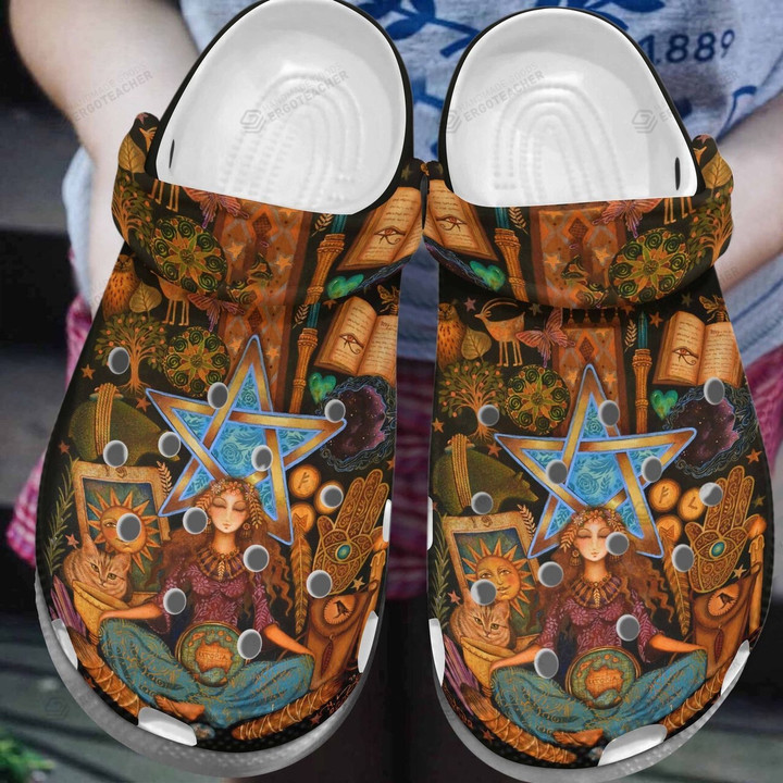 Wicca Crocband Crocs Clogs, Gift For Lover Wicca Crocs Comfy Footwear