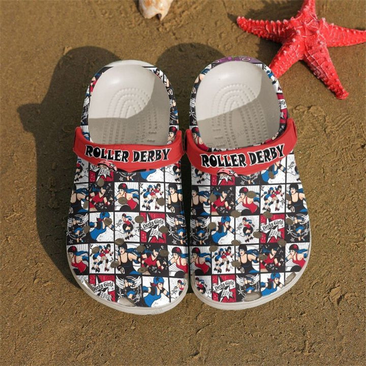 Roller Derby Crocs Crocband Clogs, Gift For Lover Roller Derby Crocs Comfy Footwear