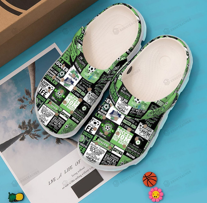 Soccer Crocs Crocband Clogs, Gift For Lover Soccer Crocs Comfy Footwear