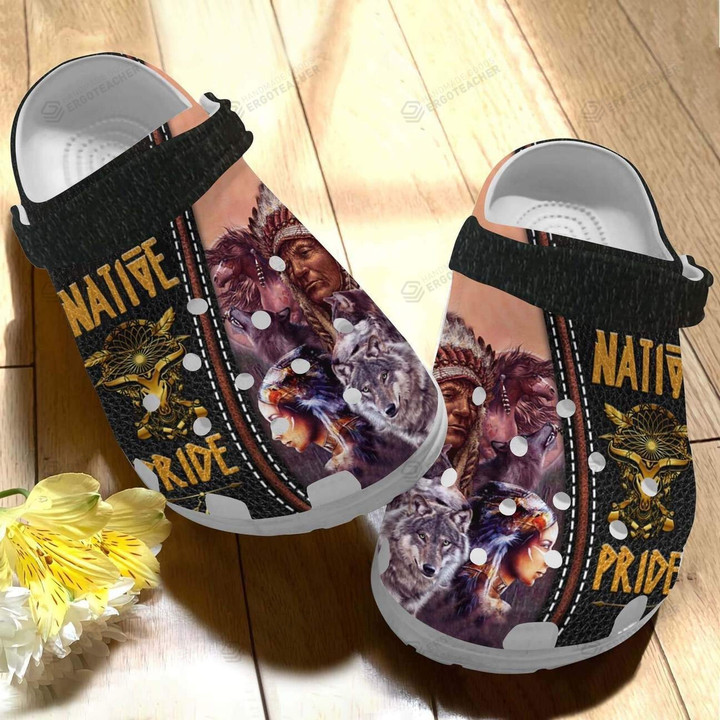 Personalized Native American Crocs Crocband Clogs, Gift For Lover Native American Crocs Comfy Footwear