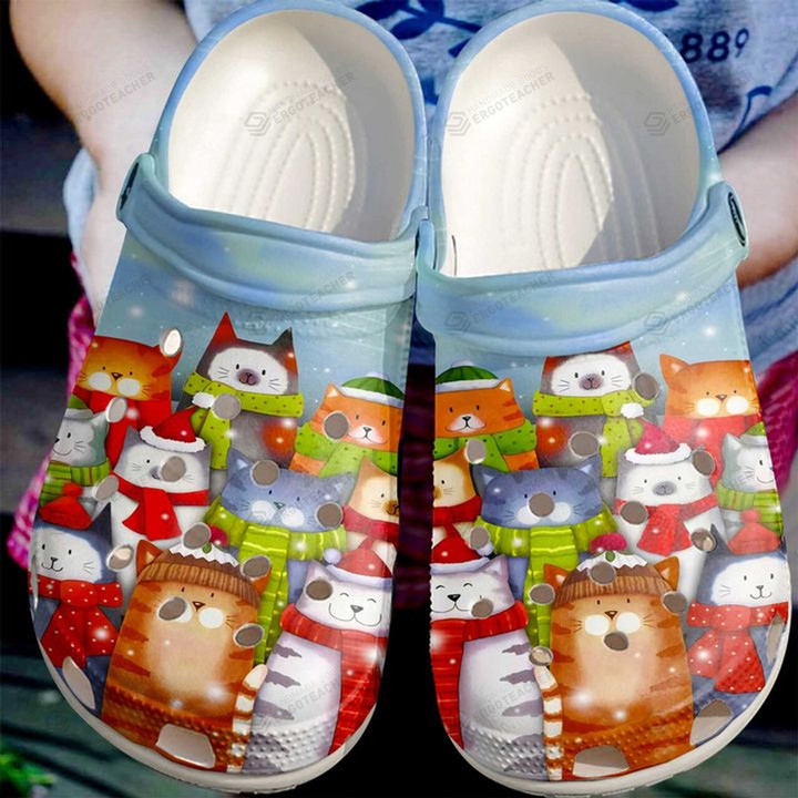 Cat Christmas Crocs Clog Shoes Crocband, Unisex Fashion Style For Women And Men