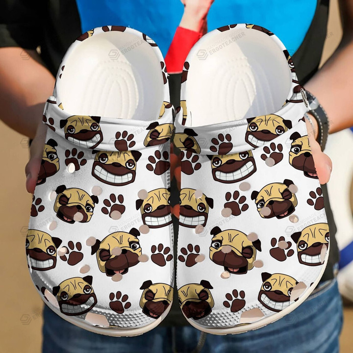Pug Crocband Crocs Clogs, Gift For Lover Pug Crocs Comfy Footwear