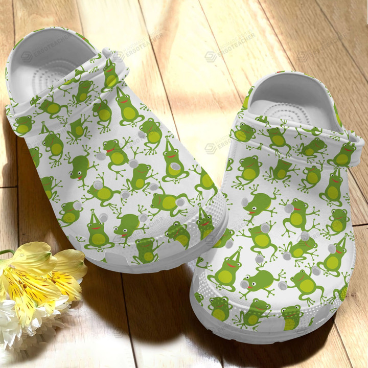 Frog Crocs Crocband Clogs, Gift For Lover Little Baby Frog Crocs Comfy Footwear