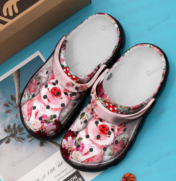Pig Crocs Crocband Clogs, Gift For Lover Pig Crocs Comfy Footwear