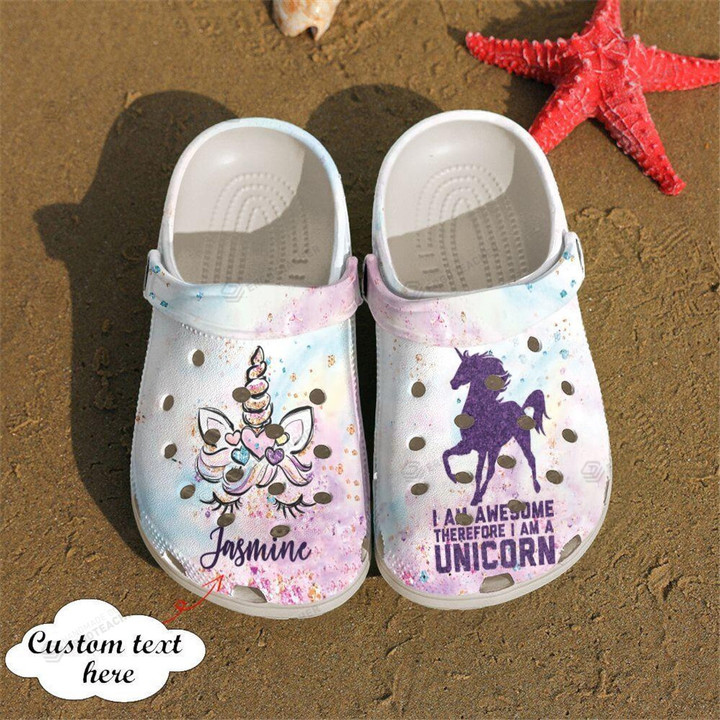 Personalized Unicorn Crocs Crocband Clogs, Gift For Lover Unicorn Crocs Comfy Footwear