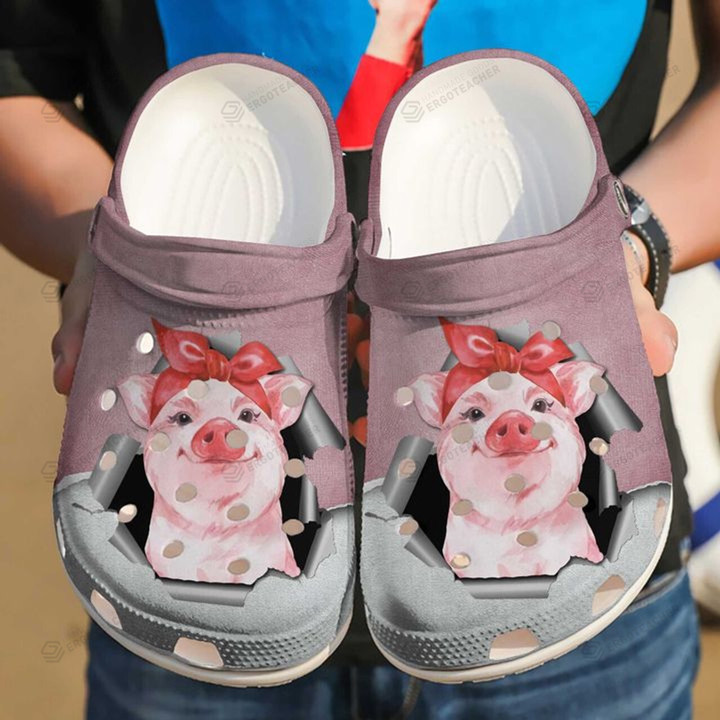 Pig Hello Crocs Crocband Clogs, Gift For Lover Pig Crocs Comfy Footwear
