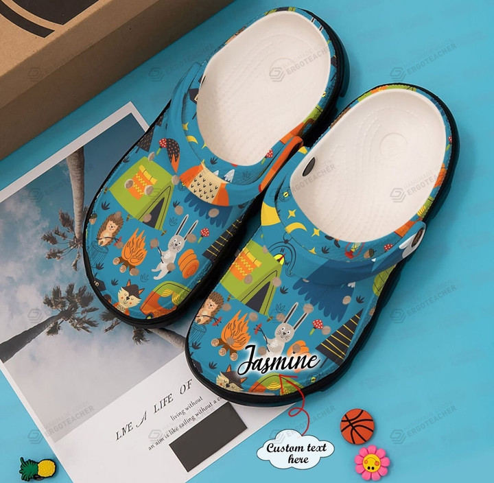 Personalized Camping Crocs Crocband Clogs, Gift For Lover Camping Crocs Comfy Footwear
