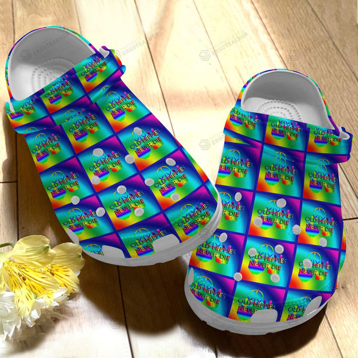 Hippie Forever Crocs Crocband Clogs, Gift For Lover Hippie Forever Crocs Comfy Footwear