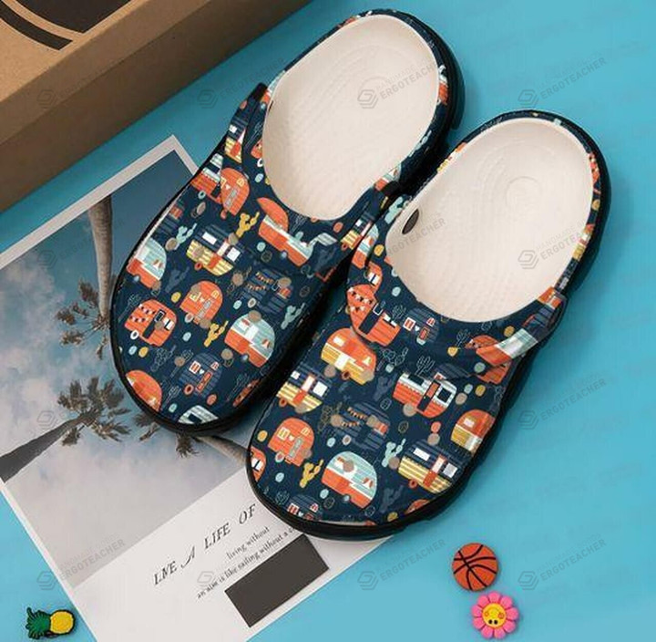 Camping Tropical Crocs Crocband Clogs, Gift For Lover Camping Tropical Crocs Comfy Footwear