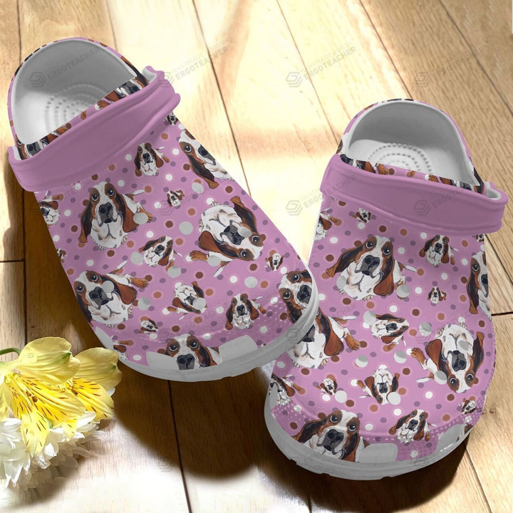 Basset Hound Crocs Crocband Clogs, Gift For Lover Basset Hound Crocs Comfy Footwear
