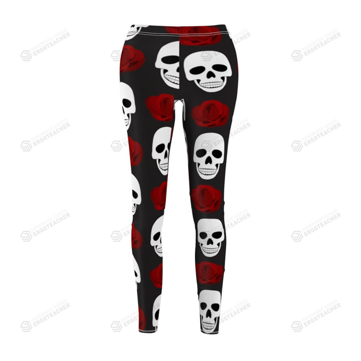 Skull and Roses Casual All Over Print 3D Legging