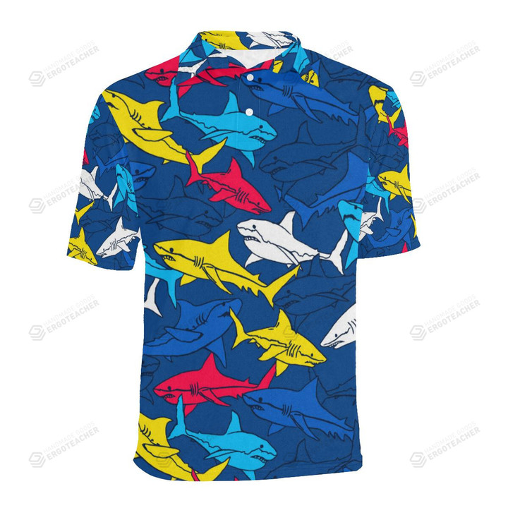 Shark Color Pattern Unisex Polo Shirt