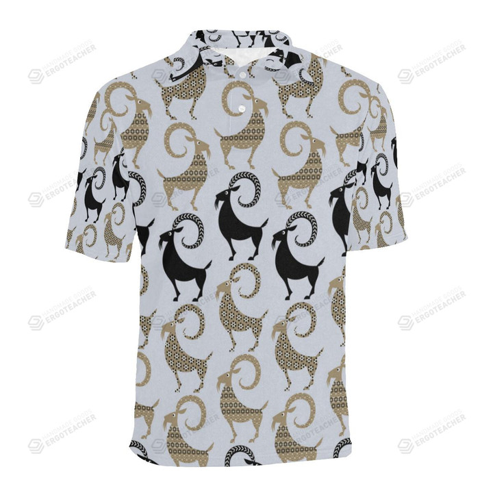 Goat Pattern Print Unisex Polo Shirt