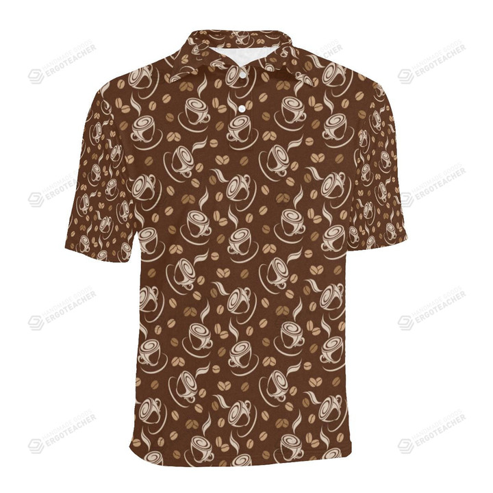 Coffee Pattern Unisex Polo Shirt