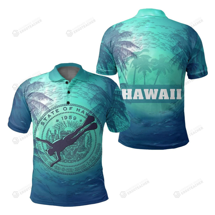 Hawaii Dive Coat Of Arm Polo Shirt
