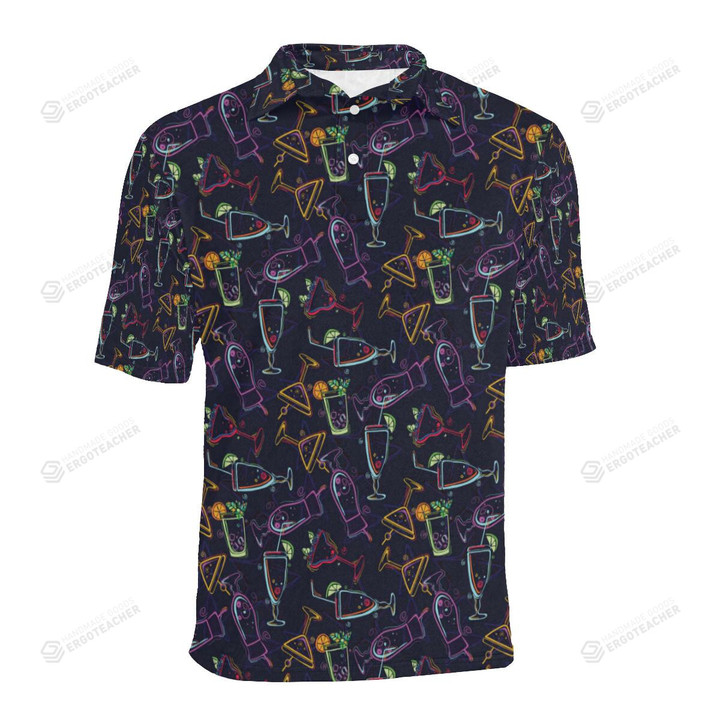 Cocktail Pattern Unisex Polo Shirt