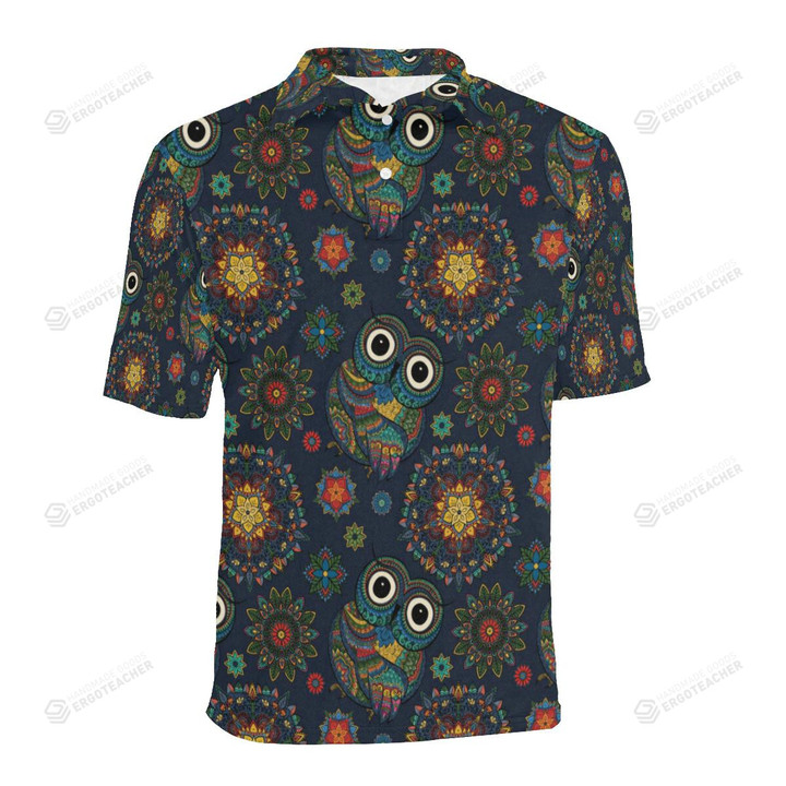Owl Boho Style Pattern Unisex Polo Shirt