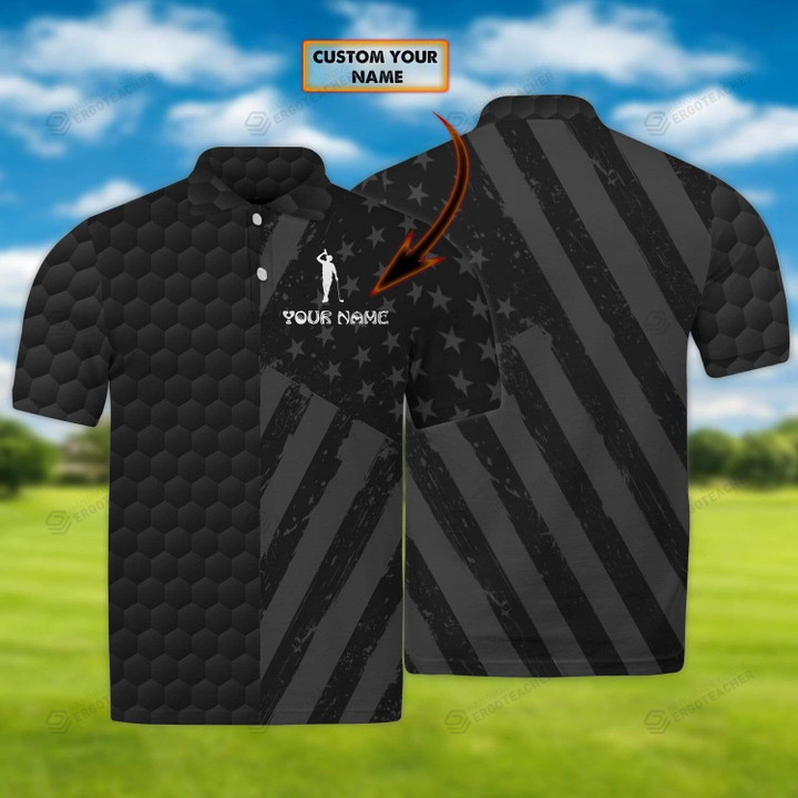 Golf Black Flag Polo Shirt
