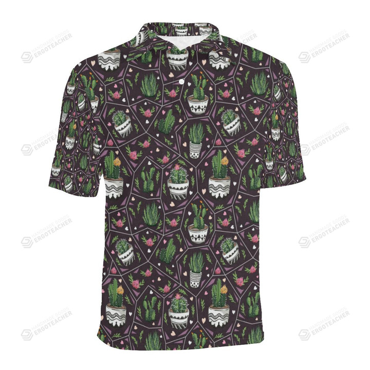 Cactus Pattern Unisex Polo Shirt