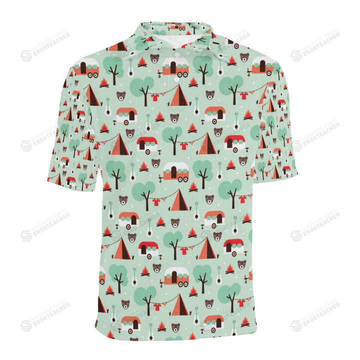 Camper Tent Pattern Unisex Polo Shirt