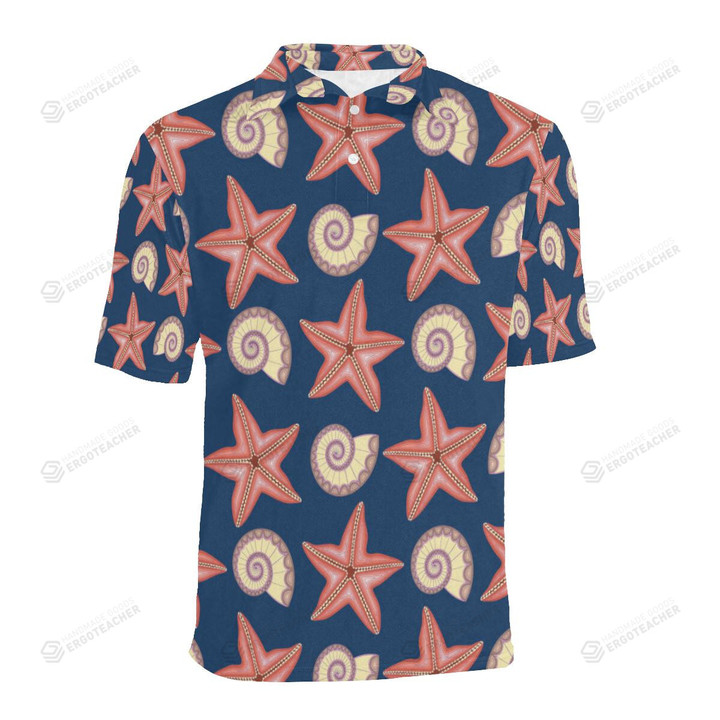 Starfish Pattern Unisex Polo Shirt