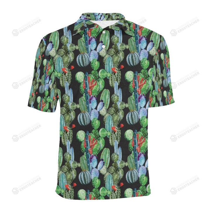 Cactus Watercolor Style Unisex Polo Shirt
