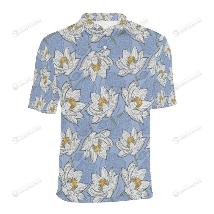 Lotus Pattern Unisex Polo Shirt