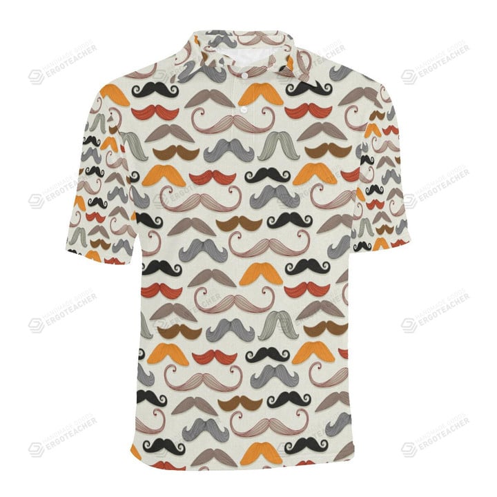 Mustache Pattern Unisex Polo Shirt