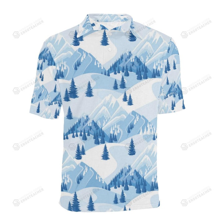 Mountain Pattern Print Design 03 Men Polo Shirt