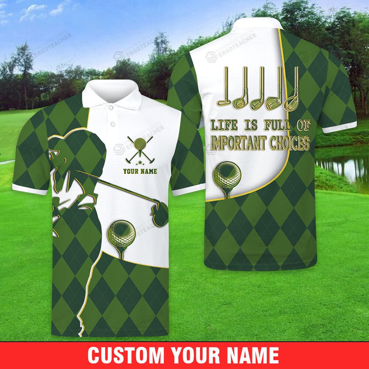 Custom Name Golf Polo Shirt