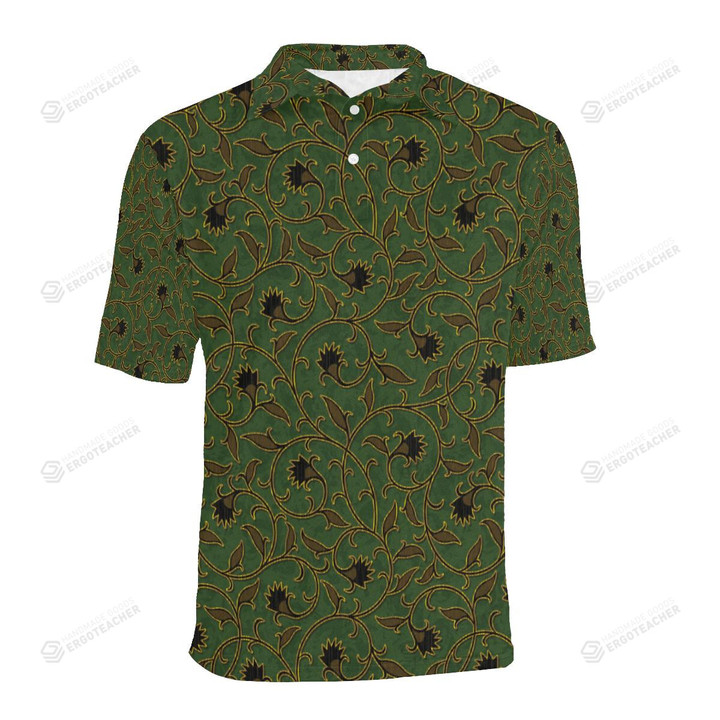 Brocade Pattern Unisex Polo Shirt