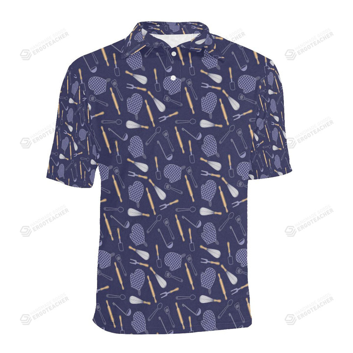 Cooking Kitchen Tools Pattern Unisex Polo Shirt