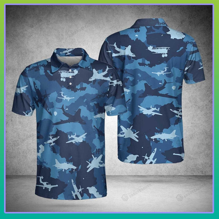 Aircraft Ocean Unisex Polo Shirt