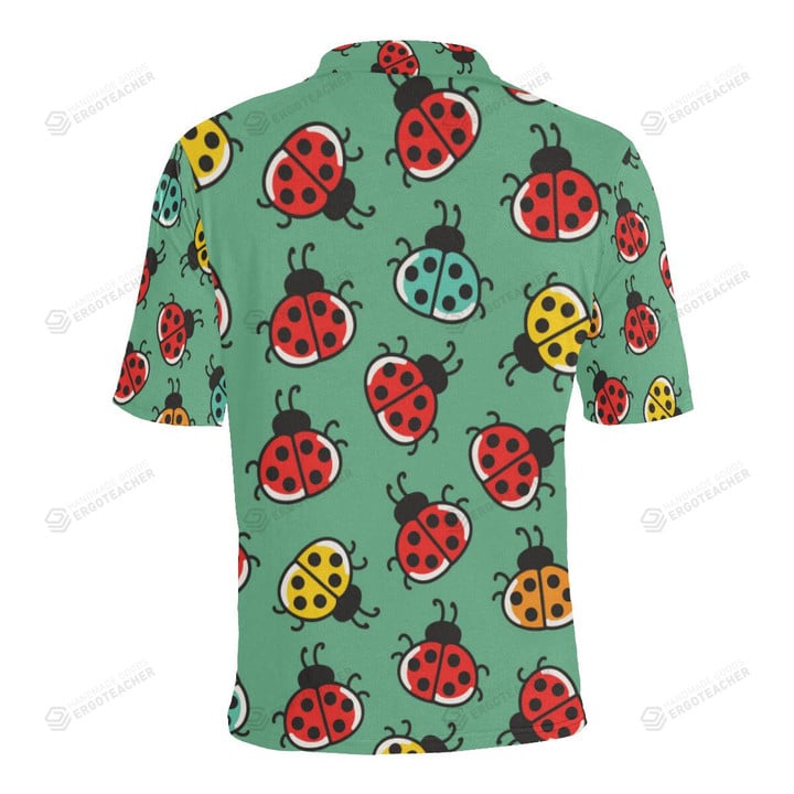 Ladybug Pattern Unisex Polo Shirt