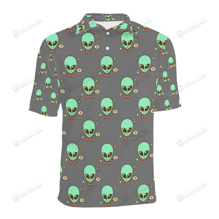 Alien Pattern Unisex Polo Shirt
