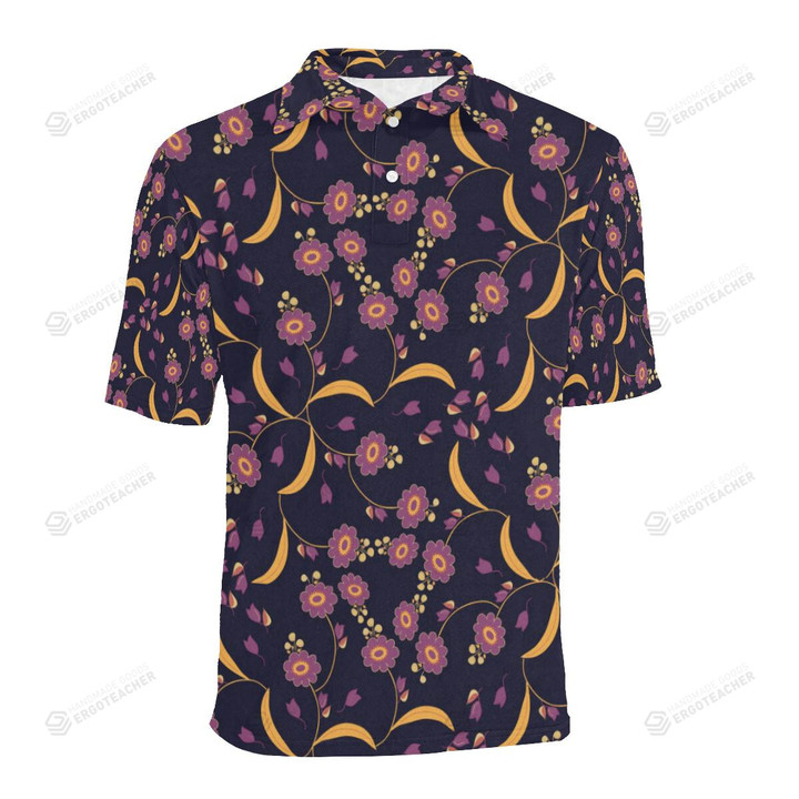 Anemone Pattern Unisex Polo Shirt