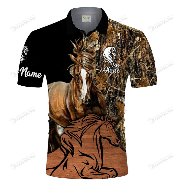 Personalized Love Riding Horse 3D All Over Printed Polo Shirt