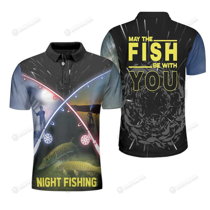 Night Fishing 3D All Over Printed Polo Shirt