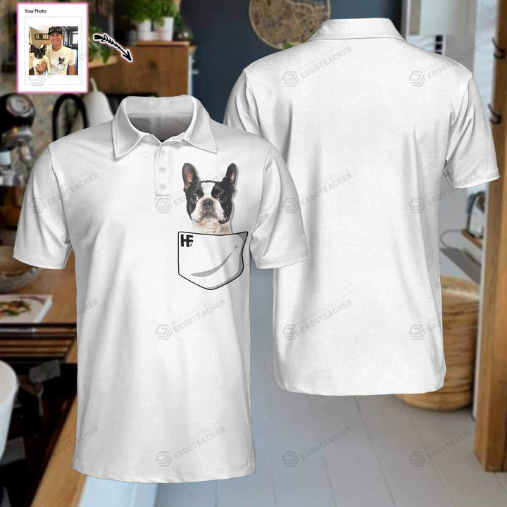 Personalized Dog Pocket Short Sleeve Custom Photo Polo Shirt #H