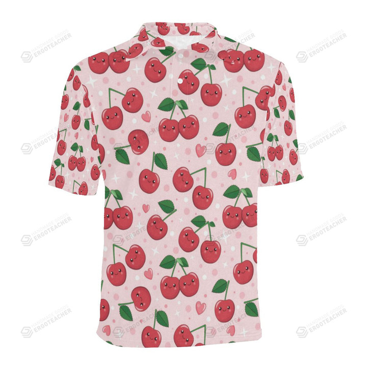 Cherry Pattern Unisex Polo Shirt