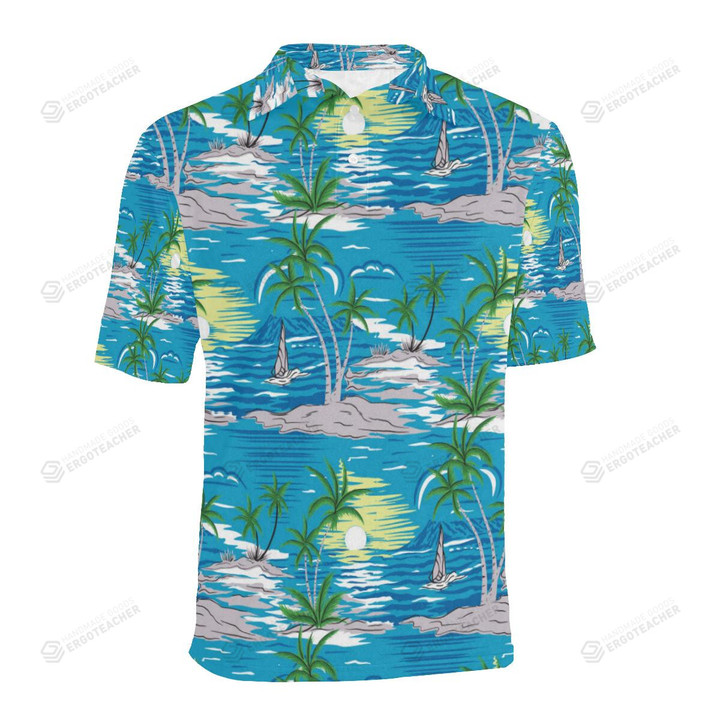 Palm Tree Beach Unisex Polo Shirt