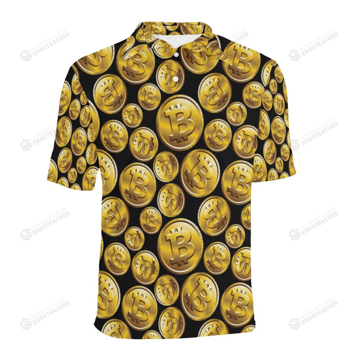 Bitcoin Pattern Unisex Polo Shirt