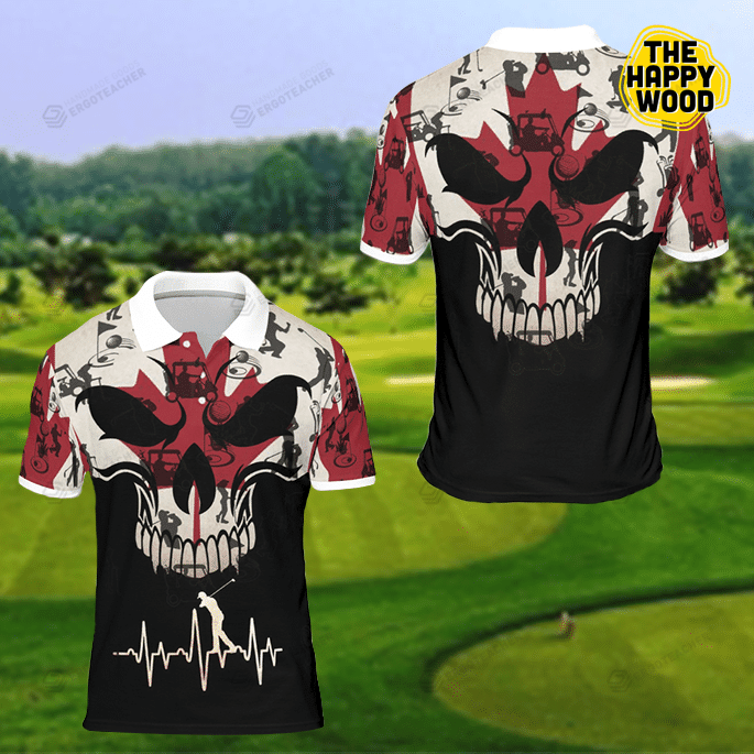 Canada Skull Golf Polo Shirt