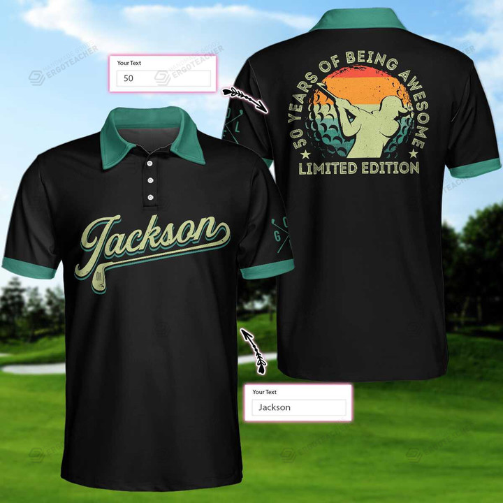 Personalized Awesome Golfer Golf Polo Shirt