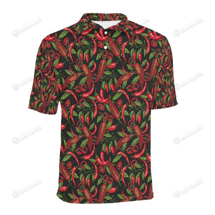 Chilli Pepper Pattern Unisex Polo Shirt