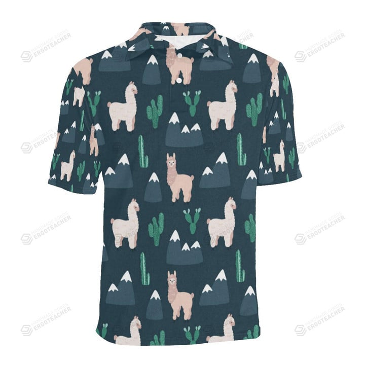 Llama Pattern Unisex Polo Shirt