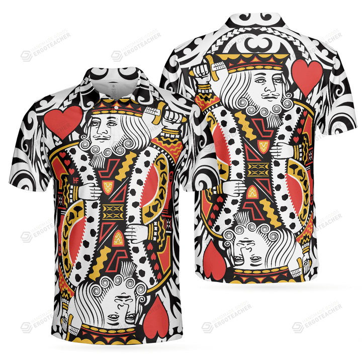 Poker King Of Heart Short Sleeve Polo Shirt